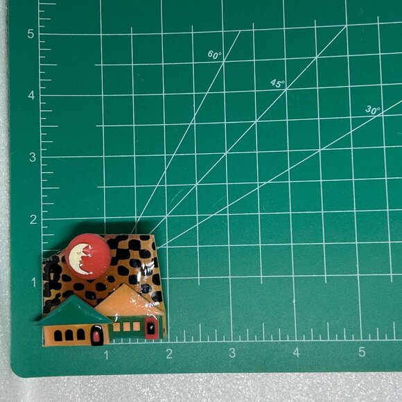 Vintage Handcrafted Lucinda House Pin With Night Sky & Moon Design - Picture 3 of 4